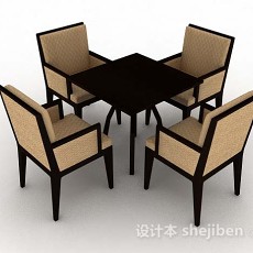 简单餐桌椅3d模型下载