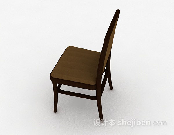 设计本棕色木质家居椅3d模型下载