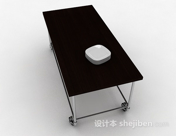 免费棕色移动餐桌3d模型下载