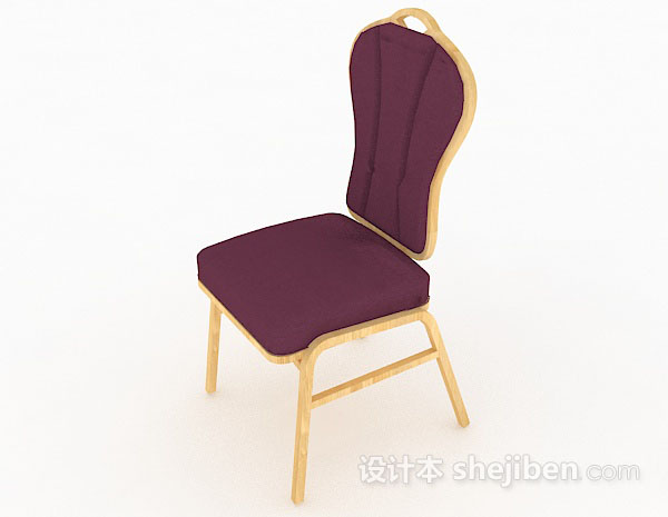 免费紫色家居椅3d模型下载