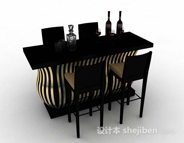 设计本现代个性餐桌椅3d模型下载