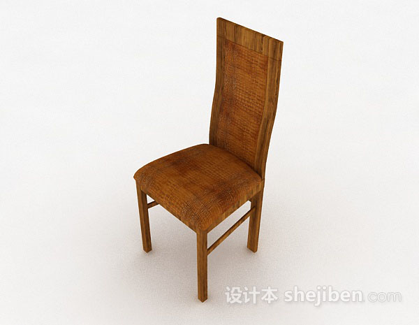 免费黄棕色家居椅子3d模型下载