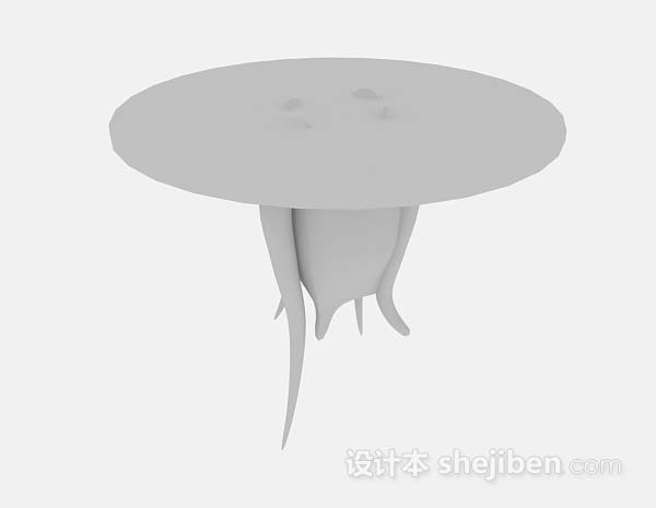 圆形简约餐桌3d模型下载