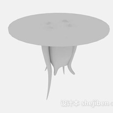 圆形简约餐桌3d模型下载