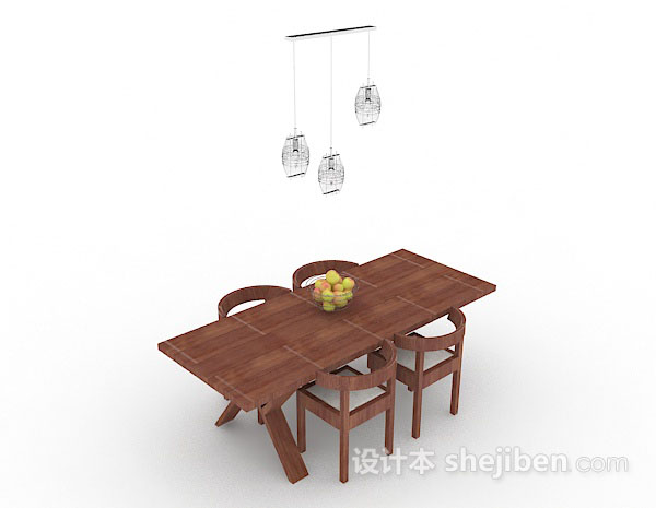 田园木质餐桌椅