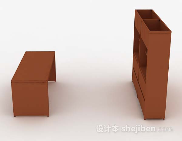 设计本棕色木质柜子3d模型下载