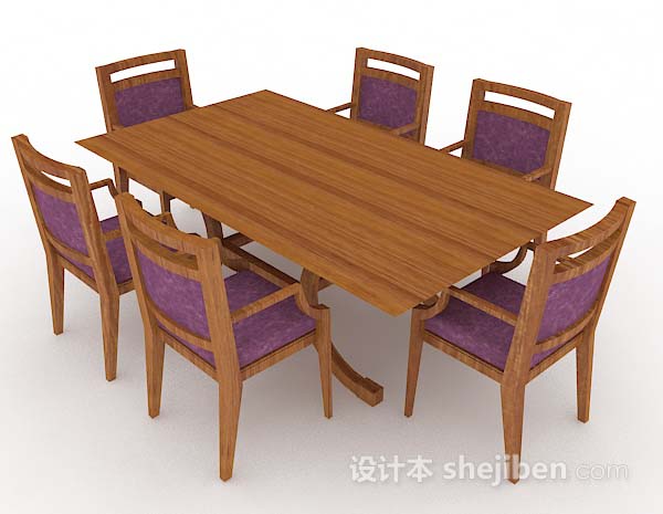 棕色木质餐桌椅