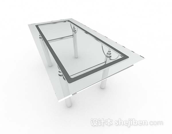 设计本灰色玻璃餐桌3d模型下载