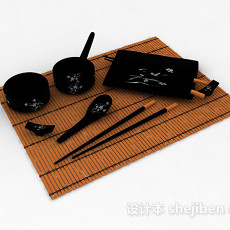 日式餐具3d模型下载
