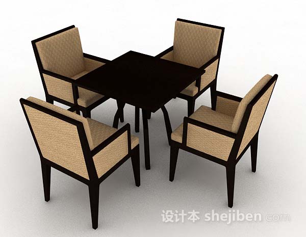 设计本简单餐桌椅3d模型下载