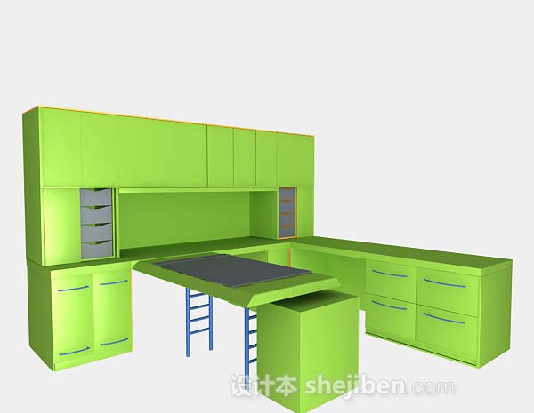 绿色衣柜3d模型下载