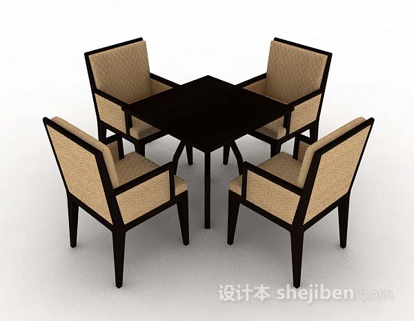 现代风格简单餐桌椅3d模型下载