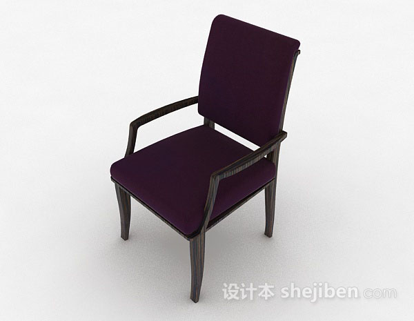 现代风格紫色木质家居椅3d模型下载