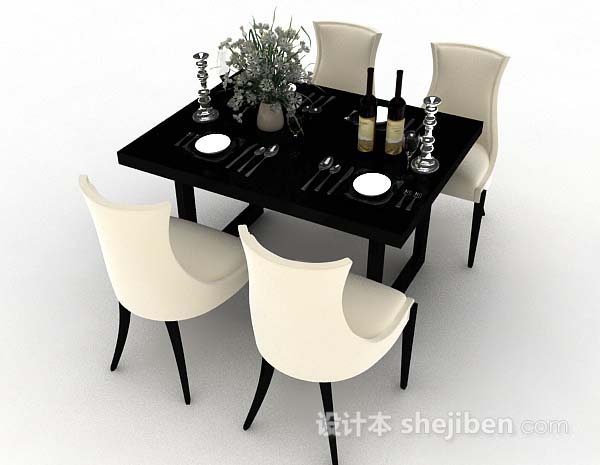 设计本现代家居餐桌椅3d模型下载