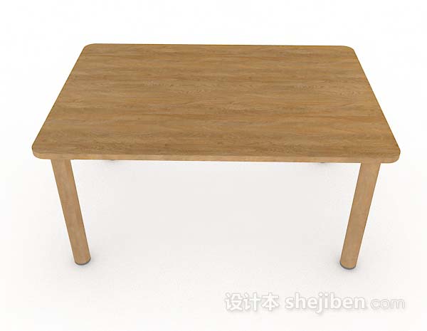 设计本木质简单餐桌3d模型下载