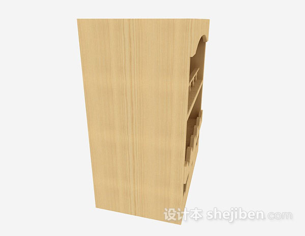 设计本黄色木质家居柜子3d模型下载