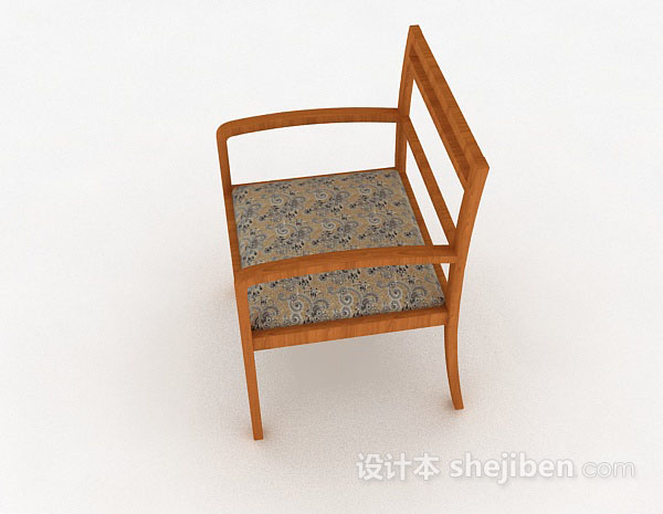 设计本黄色木质家居椅子3d模型下载