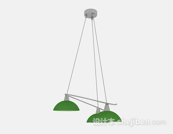 现代简约绿色吊灯3d模型下载