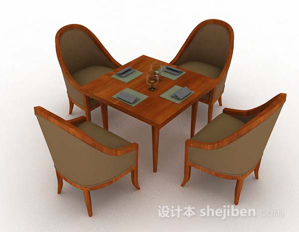 设计本简单休闲桌椅3d模型下载