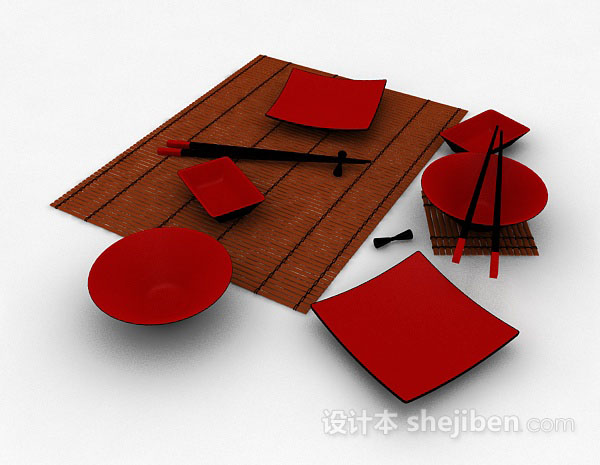 设计本日式餐具3d模型下载