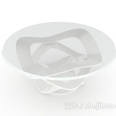 白色圆形餐桌3d模型下载