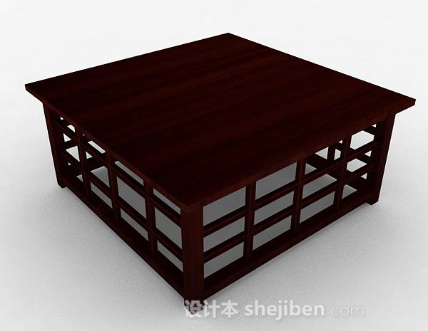 中式风格新中式木质茶几3d模型下载