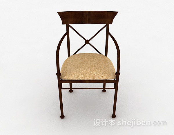 现代风格家居棕色椅子3d模型下载