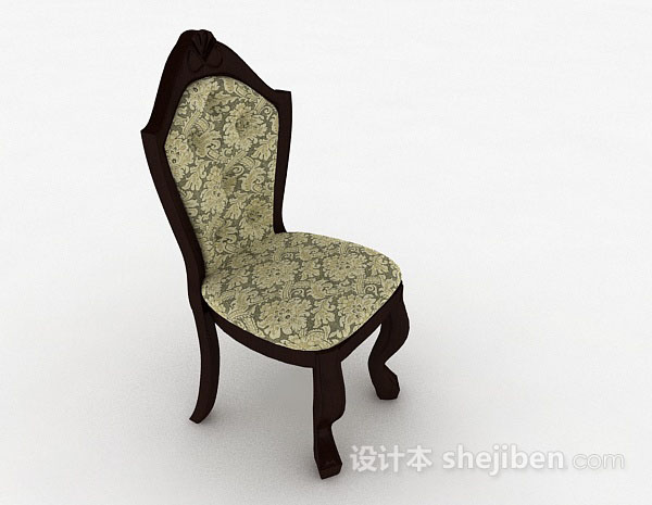 现代风格棕色木质家居椅子3d模型下载