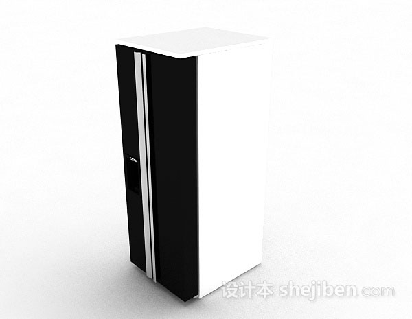 现代风格黑色冰箱3d模型下载
