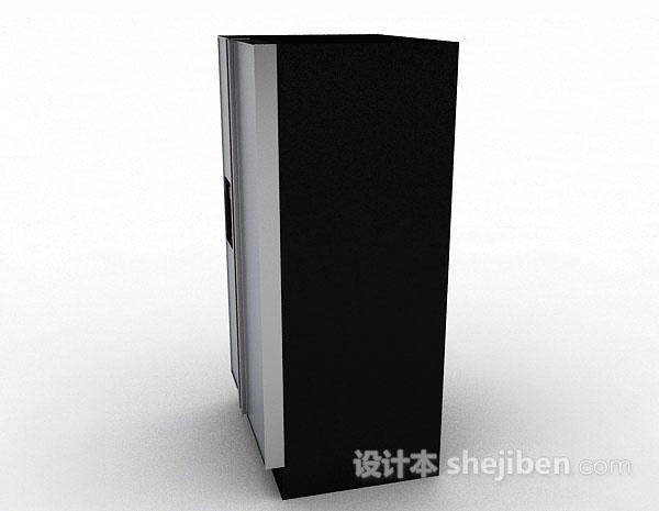 现代风格灰色双门电冰箱3d模型下载