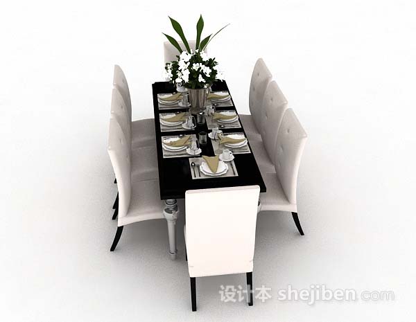 设计本简单家居餐桌椅3d模型下载