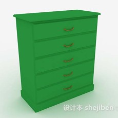 绿色木质厅柜3d模型下载