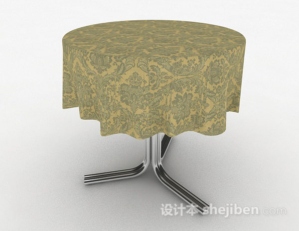 现代风格圆形餐桌3d模型下载