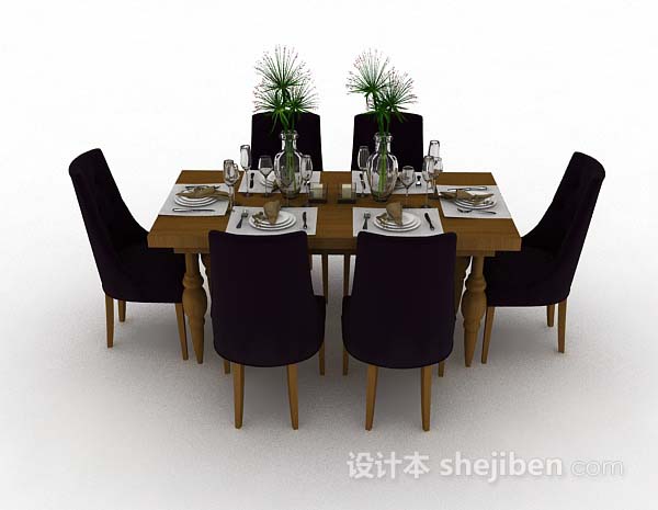 设计本现代家居餐桌椅3d模型下载