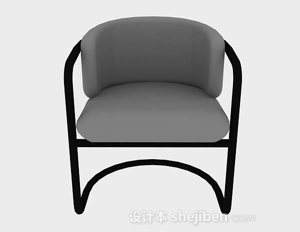 现代风格灰色休闲椅3d模型下载