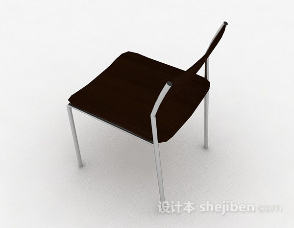 设计本棕色家居简约休闲椅3d模型下载