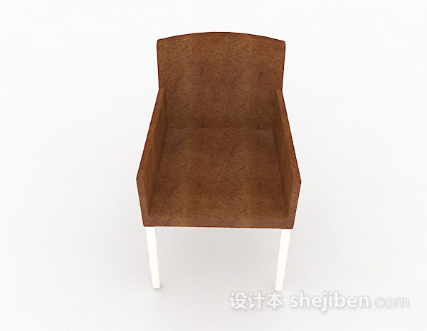 现代风格棕色木质椅子3d模型下载