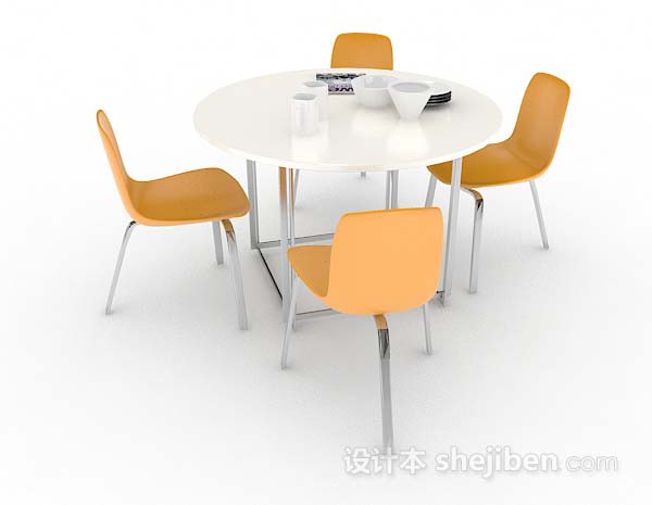 现代风格现代简约餐桌椅3d模型下载
