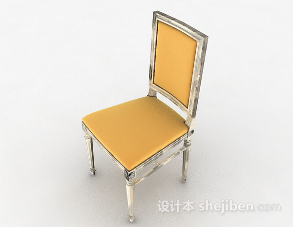 免费黄色家居椅子3d模型下载
