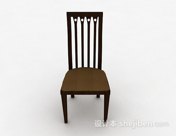 现代风格简单木质家居椅子3d模型下载