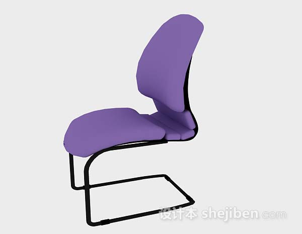 免费紫色办公椅3d模型下载