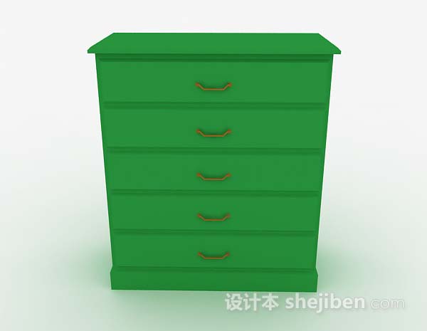 现代风格绿色木质厅柜3d模型下载