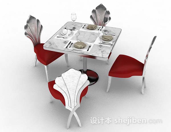设计本个性餐桌椅3d模型下载