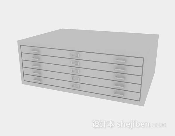 现代风格灰色存储柜3d模型下载