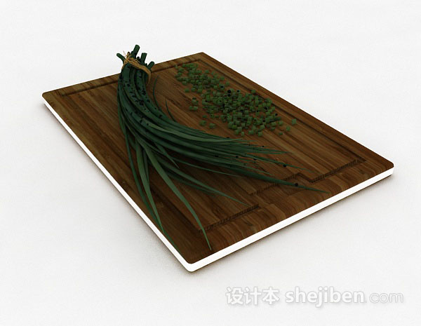 棕色木质砧板3d模型下载