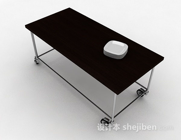 现代风格棕色移动餐桌3d模型下载