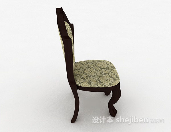 免费棕色木质家居椅子3d模型下载