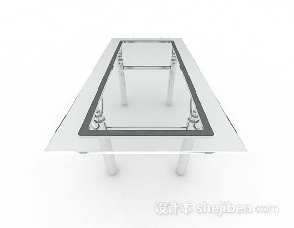 免费灰色玻璃餐桌3d模型下载