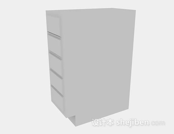 设计本灰色储物柜3d模型下载