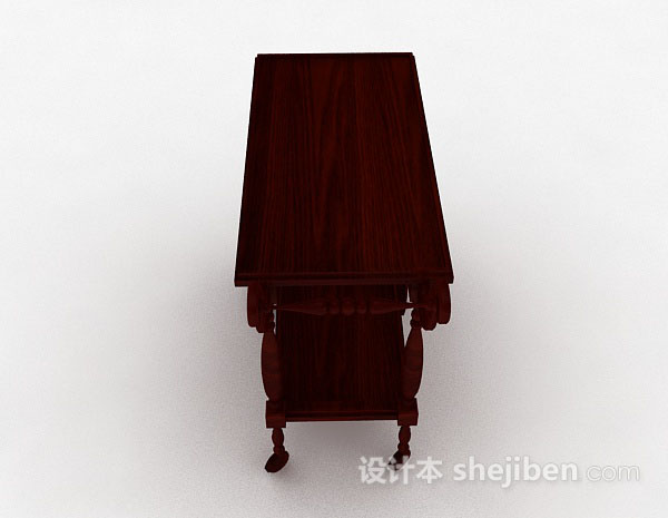设计本木质移动小餐桌3d模型下载